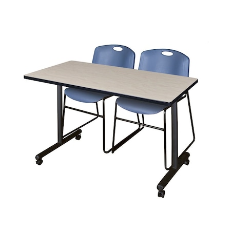 Kobe Rectangle Tables > Training Tables > Kobe Mobile Table & Chair Sets, 48 W, 24 L, 29 H, Maple MKTRCC4824PL44BE